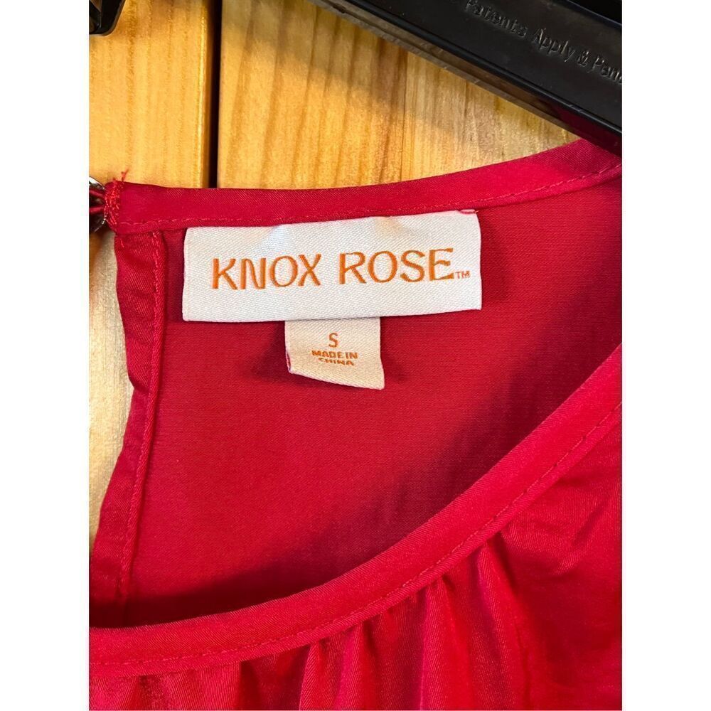 Knox Rose Long Sleeve Solid Red Dress Size Small (3229) - Picture 5 of 9
